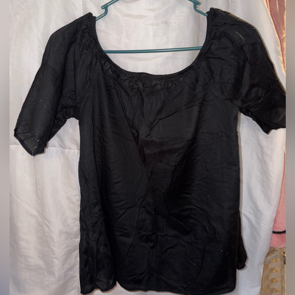 JustFab Elegant Black Short Sleeve Top